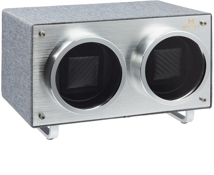 MOZSLY Doppel Uhrenbeweger für Automatik-Uhren mit leisem Motor 12 Rotationsmodi Einstellung Leder G