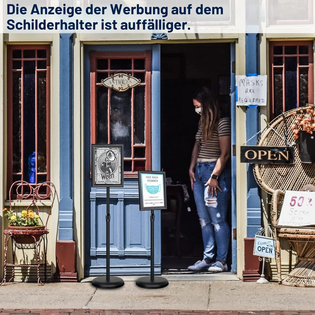 A4 Infoständer Posterständer Alu-Schildhalter Schnapprahmen, Winkel und Höhe einstellbar, Zeichenrah