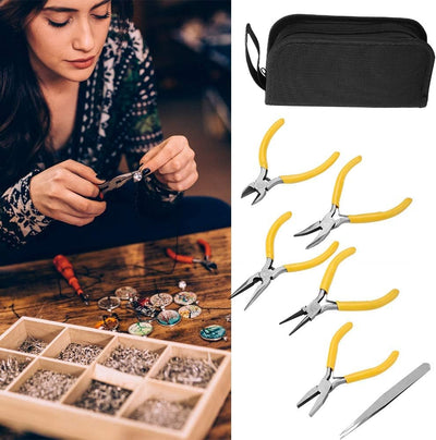 Diyeeni 5 stücke Jewelers Zangen Set Professionelle Schmuck Tools Kit Rundzange für DIY Schmuck Mach