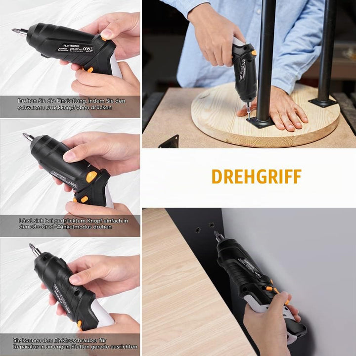 Flintronic kabelloses Schraubendreher-Set, 3,5 N·m, 3,6 V/1300 mAh wiederaufladbarer Bohrmaschinentr