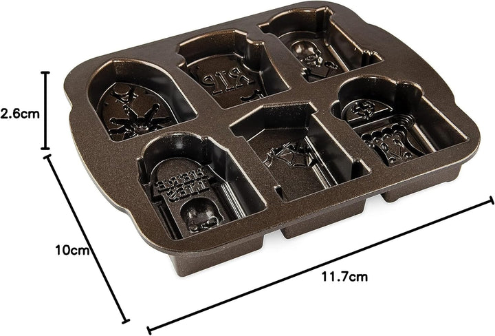 Nordic Ware Backform Tombstone Cakelet Pan Aluminium Braun, 28,7cm x 28,2cm, NW 91848, Tombstone Cak