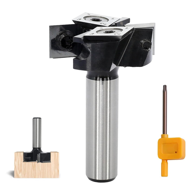 AKYLIN Planfräser 12mm schaft，2+2 Flöten Planfräser holz für Oberfräse，Abrichtfräser mit 4-seitigen