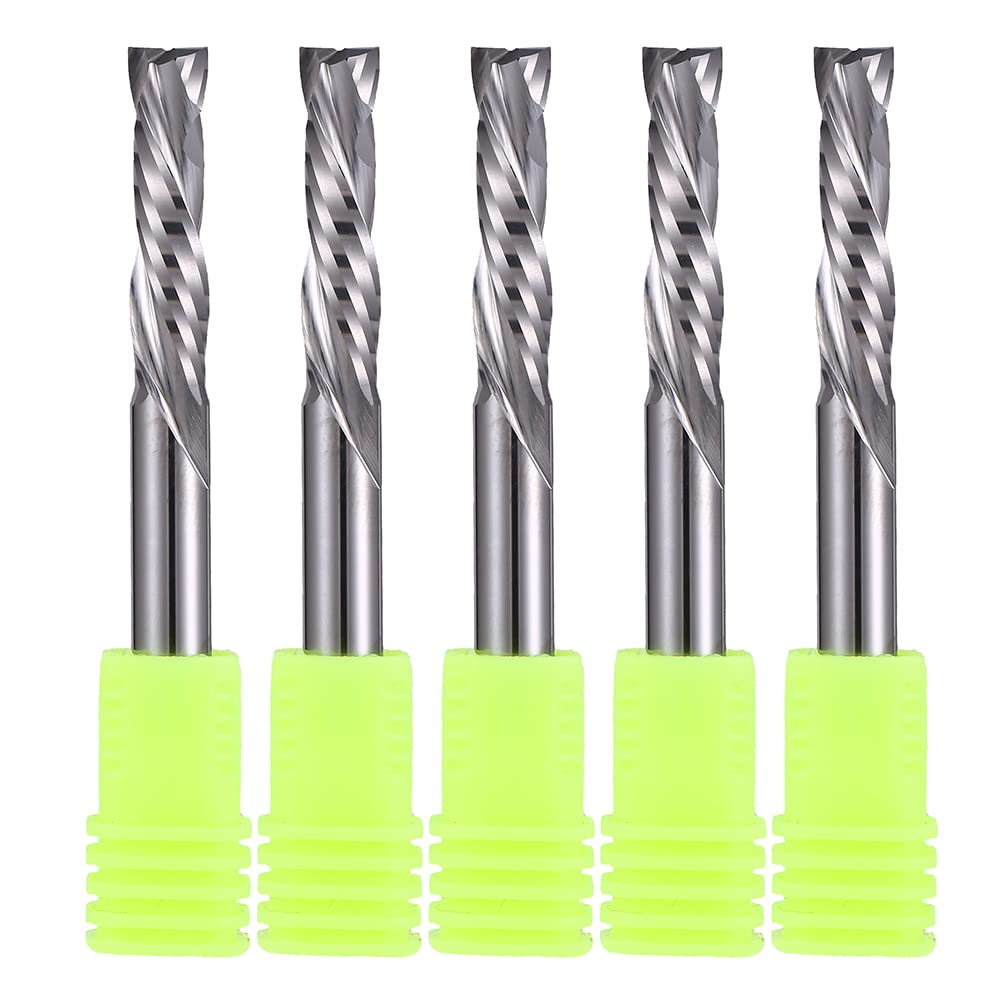 EU_HOZLY 5 Stück Hartmetall-Kompressionsfräser Up&Down 2 Nuten Schaftfräser 6 mm (0,236 Zoll) Schaft
