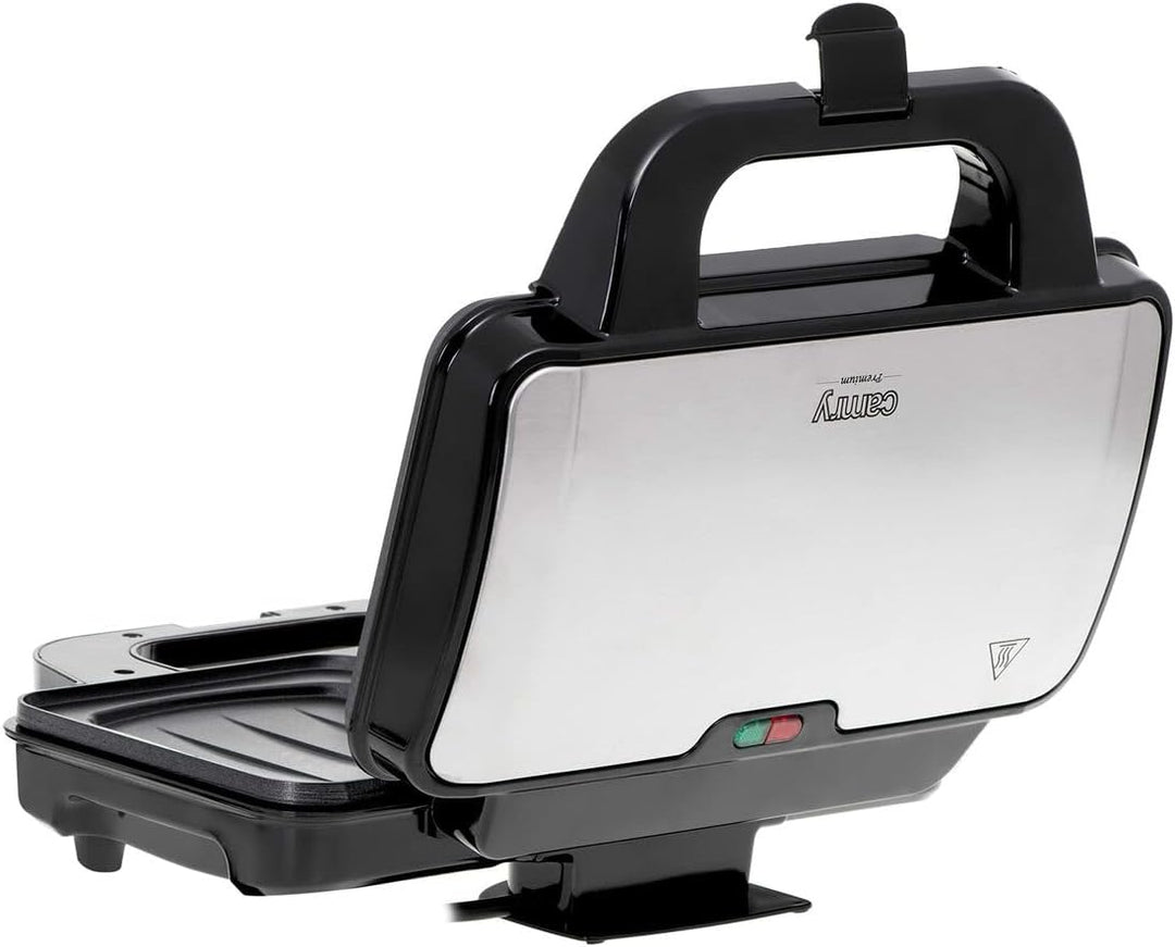 CAMRY CR 3054 Sandwichmaker XL, Toaster, 1300 W, Grillplatte mit feuerfestem Griff, Kontaktgrill mit