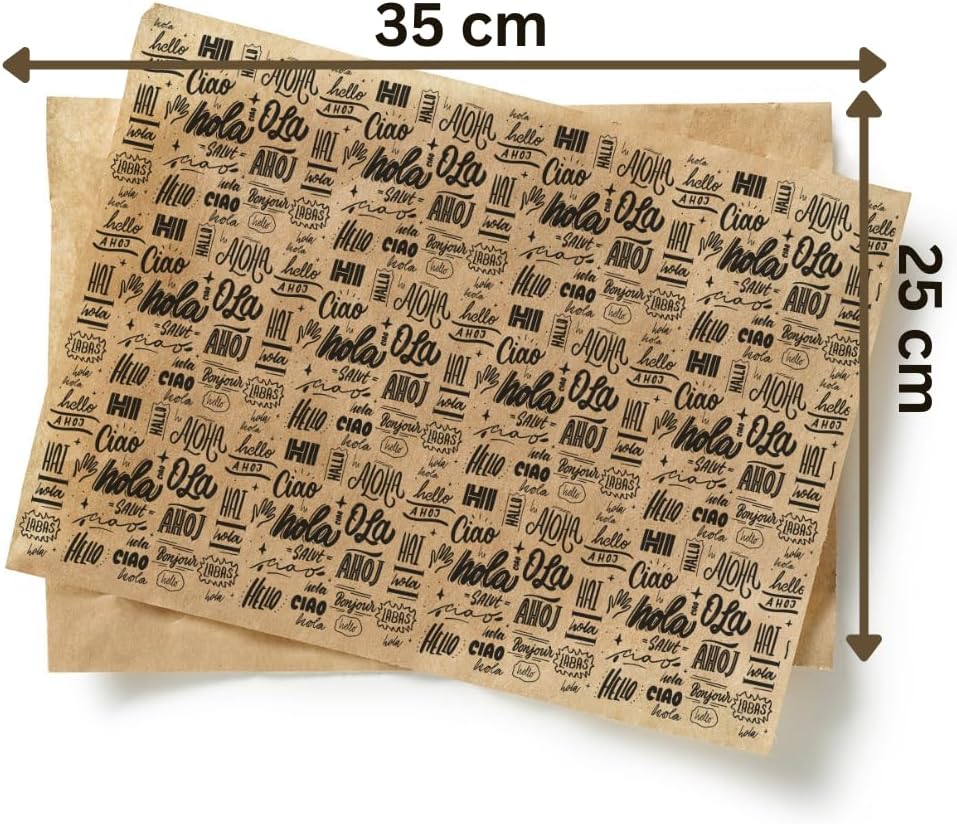 Inoverse Deli Paper 25x33 cm – 500 Blatt Fettabweisendes Einschlagpapier – Zeitungspapier, Sandwich,