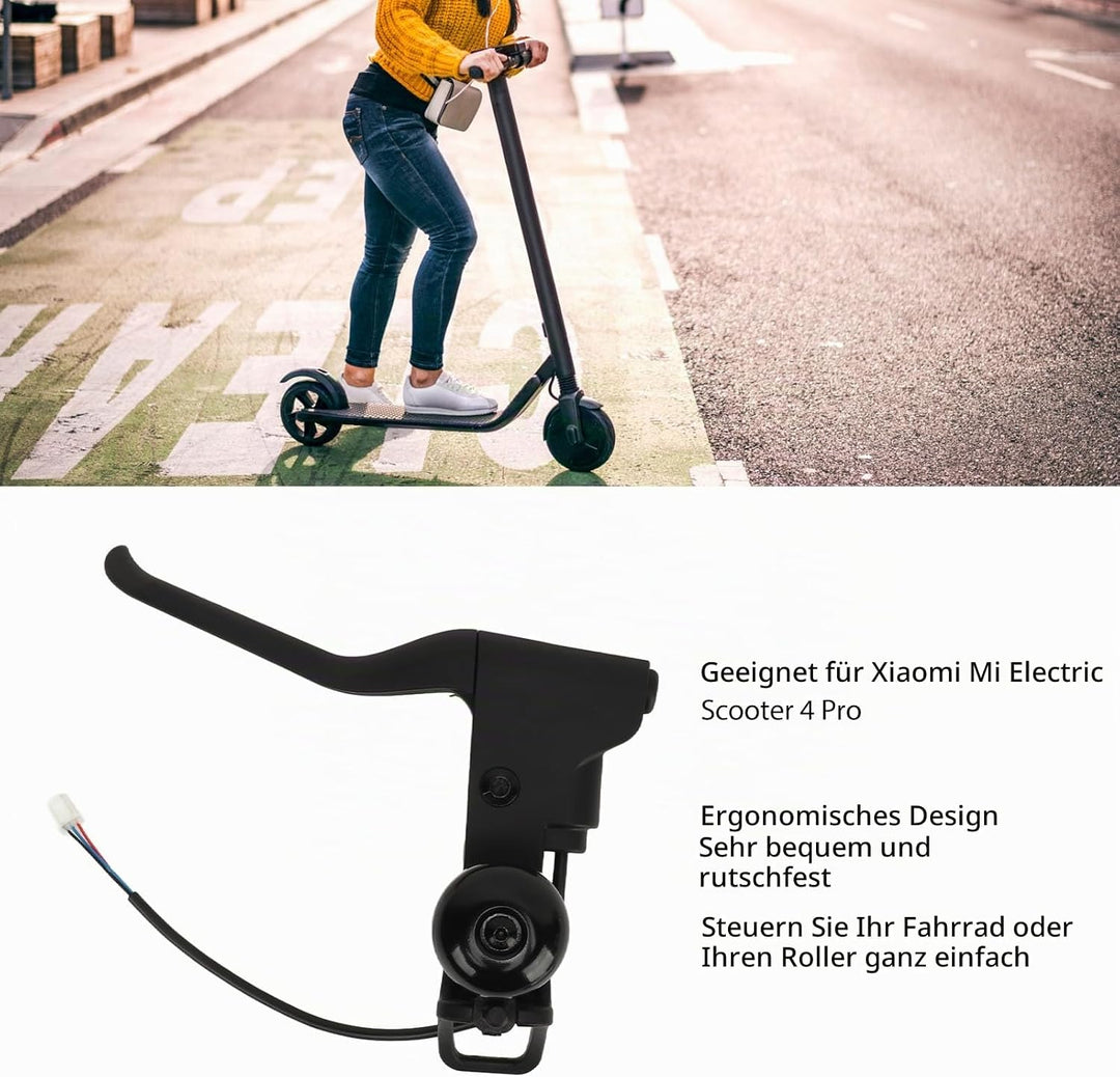 Elektroroller Bremshebel mit Klingel für Xiaomi 4 Pro, E-Scooter Bremsgriff mit Klingel, E-Roller Br