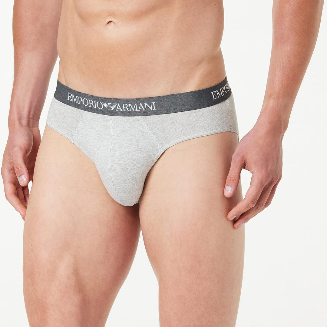 Emporio Armani Herren 2-pack Brief Pure Cotton Slip, Weiss, L EU