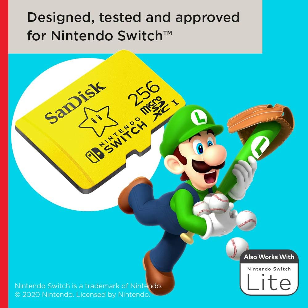 SanDisk microSDXC UHS-I Speicherkarte für Nintendo Switch 256 GB (U3, Class 10, 100 MB/s Übertragung
