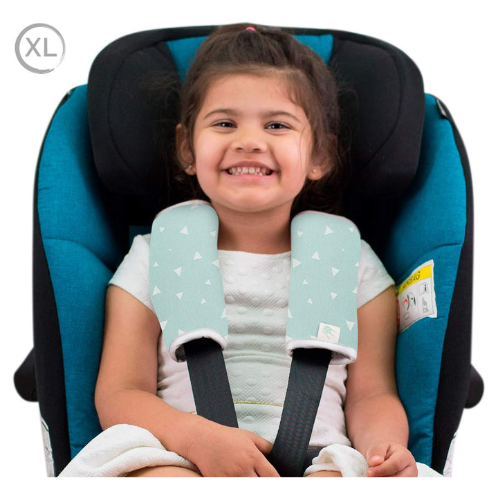 JYOKO KIDS Gurtpolster Universal für Babyschale, Buggy, Autositz (20,5 x 21, Mint Sparkles)