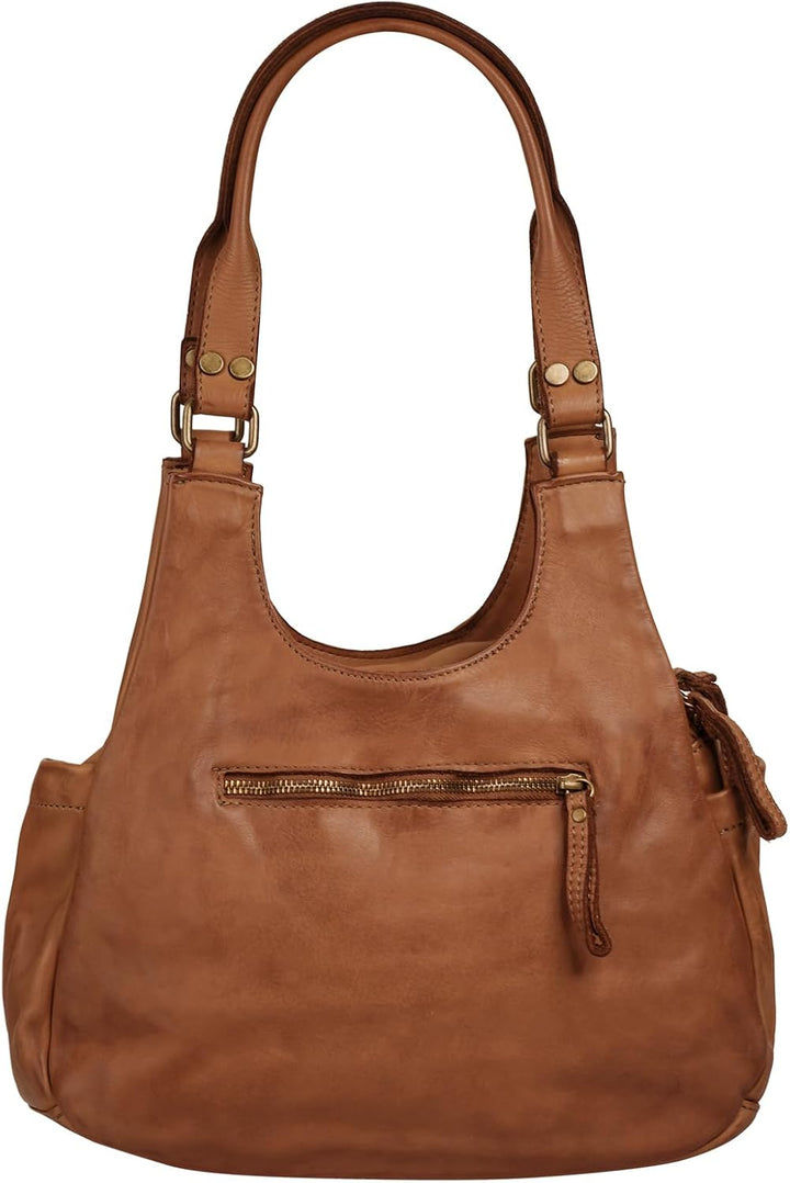 Samantha Look Umhängetasche echt Leder Damen | | 021685 Cognac, Cognac
