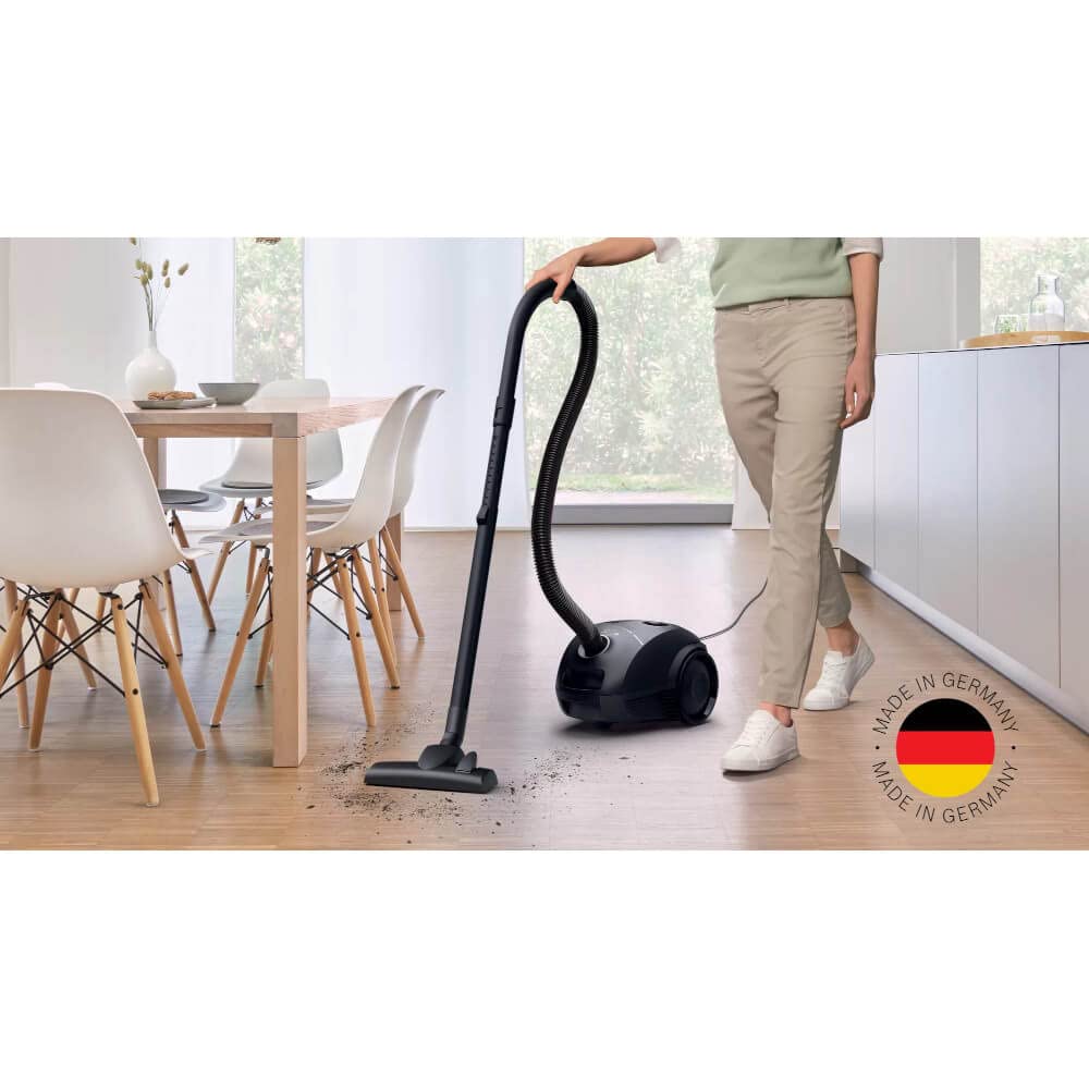 Bosch BGLS2BA1 Series 2 Staubsauger mit Beutel, 3.5 L, 600 W, 80 dB, 8 Meter Kabel, Schwarz