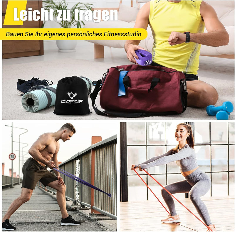 Resistance Bands, Widerstandsbänder, Fitnessbänder für Yoga, Pilates, Training, Physiotherapie, Kraf