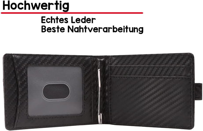 Geldbörse mit Geldklammer Geldbeutel Männer Portemonnaie Wallet Portmonaise Herren Geldtasche klein