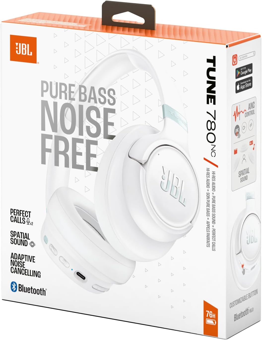 JBL Tune 780 NC Kabellose Over-Ear-Kopfhörer mit adaptivem Noise-Cancelling, Smart Ambient, Bis zu 7