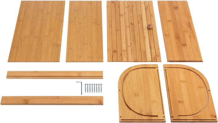 HollyHOME Brotkasten Bambus Gross Natürliche Bambus-Brotkästen für die Küche, Rolltop-Brotaufbewahru
