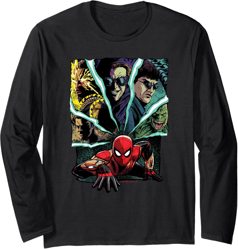 Marvel Spider-Man: No Way Home Spider-Man and Foes Langarmshirt