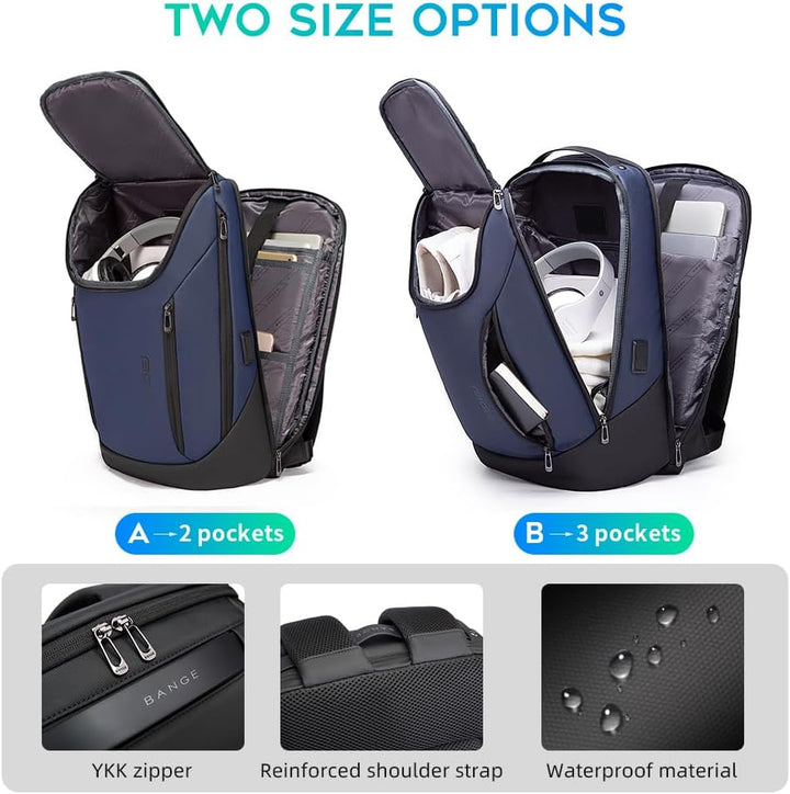BANGE Business-Smart-Rucksack, wasserdicht, 39,6 cm (15,6 Zoll), Laptop-Rucksack mit USB-Ladeanschlu