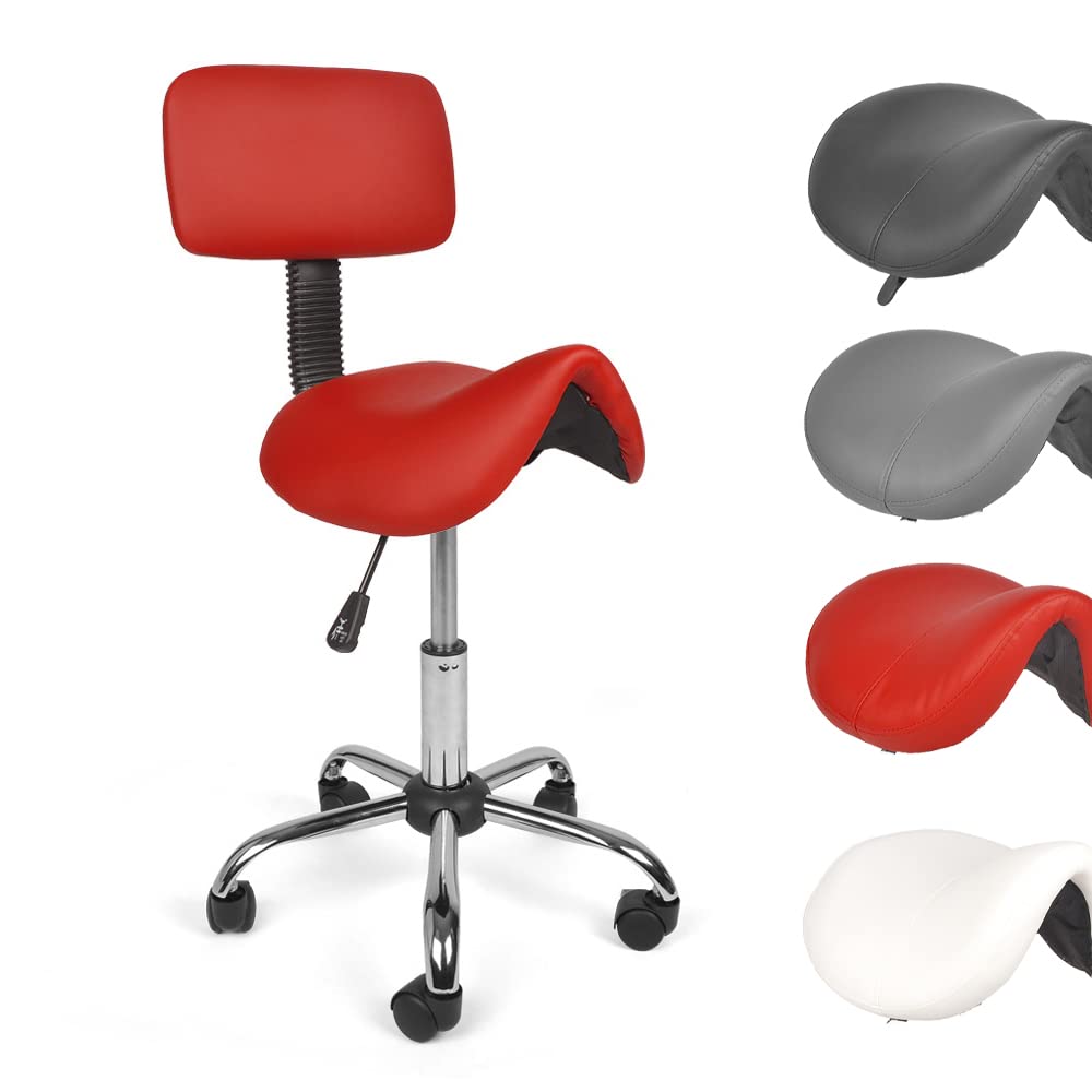 Mingone Sattelhocker Ergonomischer Arbeitshocker 360° Drehbarer Hocker Höhenverstellbarer Bürohocker