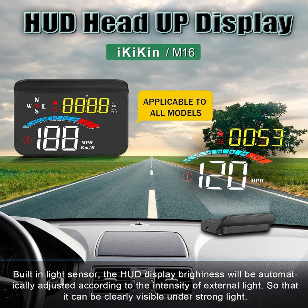 Head-Up-Display Auto, 3,5 Zoll GPS HUD für alle Autos und LKWs, Windschild-LED-Projektor, Reflexions