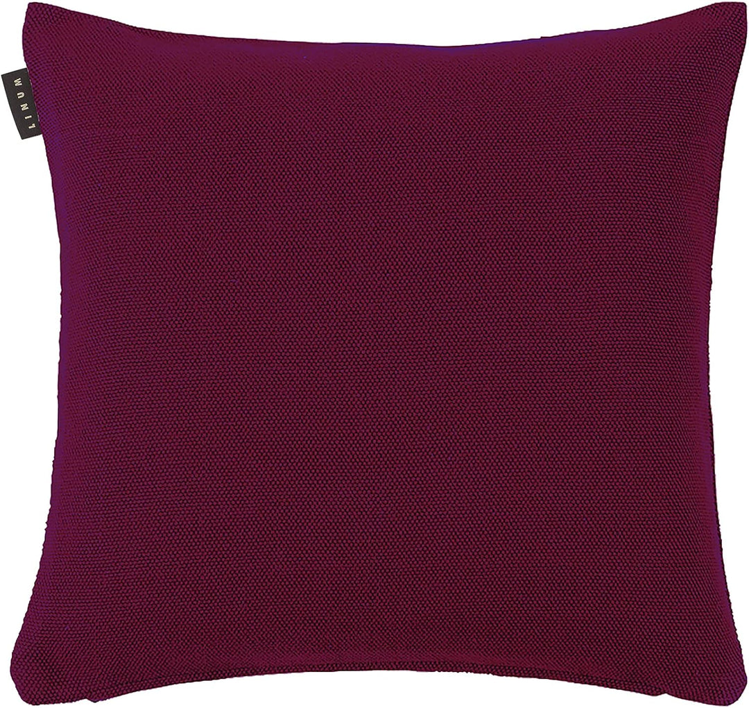 LINUM Pepper Premium Kissenhülle 50x50 cm, 100% Baumwolle, Maschinenwaschbar, Burgunderrot 50 x 50 c