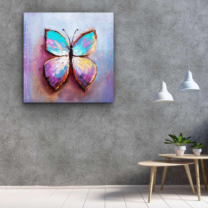 Startonight Bilder Schmetterling der Freiheit in Lila und Blau - Leinwandbilder Moderne Kunst - Tier