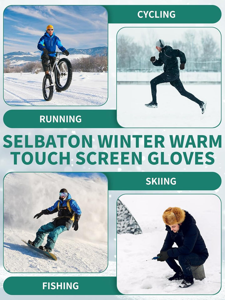 SELBATON Winter warme Handschuhe mit Fleece-Futter Stricken weiche Touchscreen warme gestreckte Hand