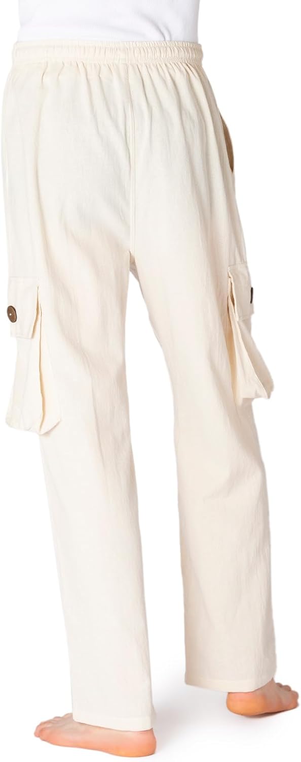 PANASIAM Cargohose | Bequeme Herren Sommerhose mit 4 praktischen Taschen | Stoffhose aus Baumwolle |