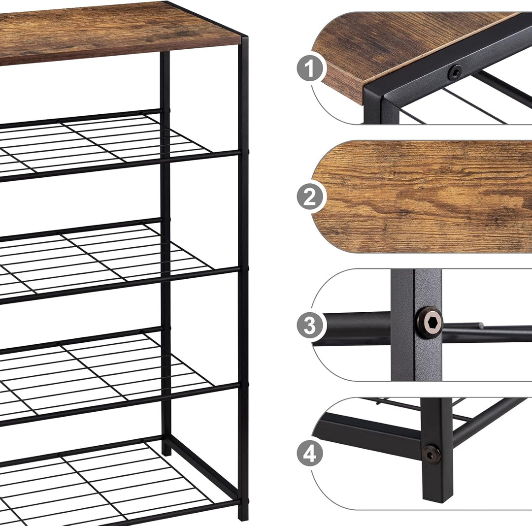 WOLTU Schuhbank Schuhregal mit Sitzfläche Badregal Schuhablage Schuhkommode Schuhständer Organizier