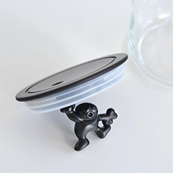 Alessi AMDR05 B Gianni a little man holding on tight, Küchendose mit abgedichtetem Deckel 10.5 x 13.