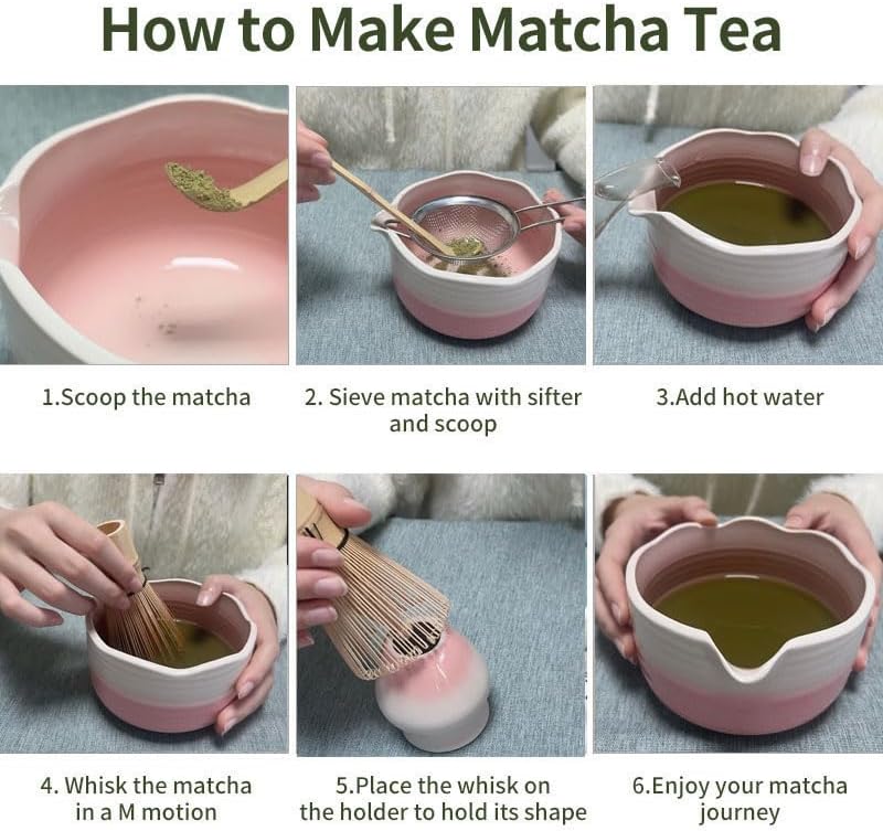Premium Matcha Set – Matcha Schale, Bambusbesen und Matcha-Löffel Filterlöffel Matcha Set– Vollständ