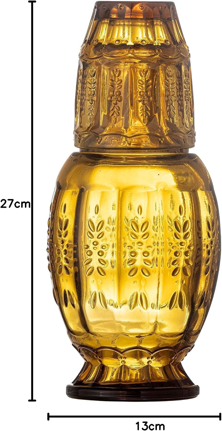 Bloomingville Creative Collection Theon Dekanter & Glas, Braun, Glas, T13xH27 cm, 2er-Set, 1100 ml /