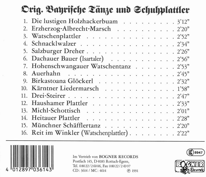 Original Bayrische Tnze und Schuhplattler, Audio-CD