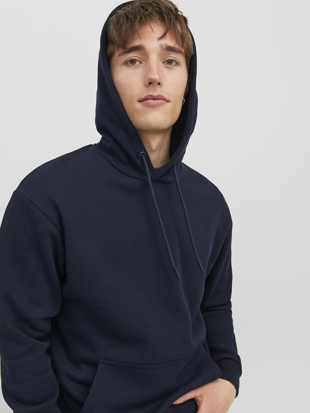 JACK & JONES Male Kapuzenpullover Einfarbig Kapuzenpullover XS Navy Blazer, XS Navy Blazer