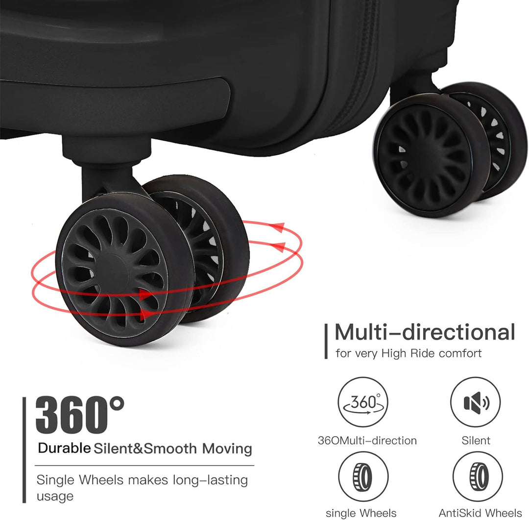 KONO Koffer Trolleys Handgepäck 55cm Leicht Hartschalenkoffer Reisekoffer mit 4 Rollen und TSA Schlo