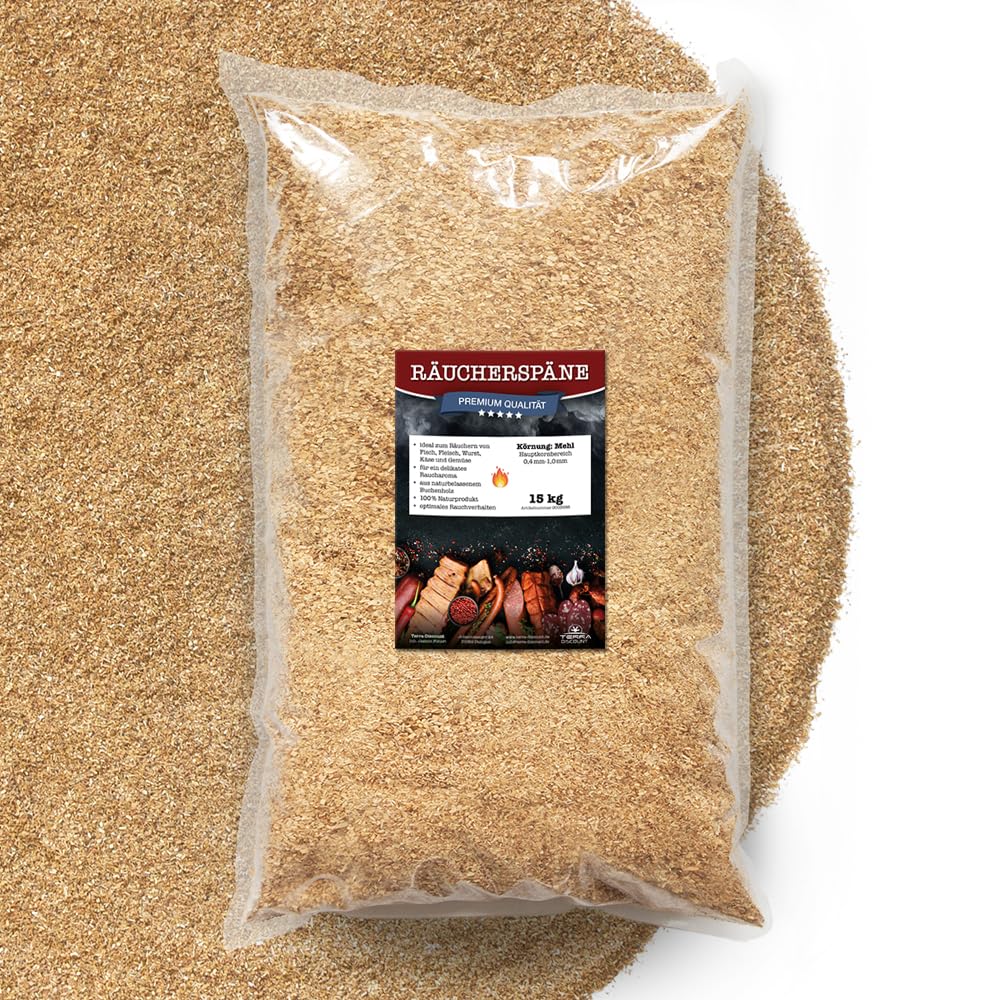 Terra Discount Räuchermehl aus Buche 15 Kg - 0,4-1,0mm - zum smoken, räuchern/kalträuchern von Fleis