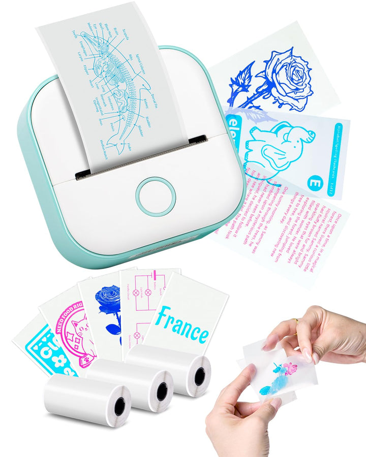 Mini Drucker für Smartphone, T02 Minidrucker Tragbarer Mini Thermodrucker Grün, Grün