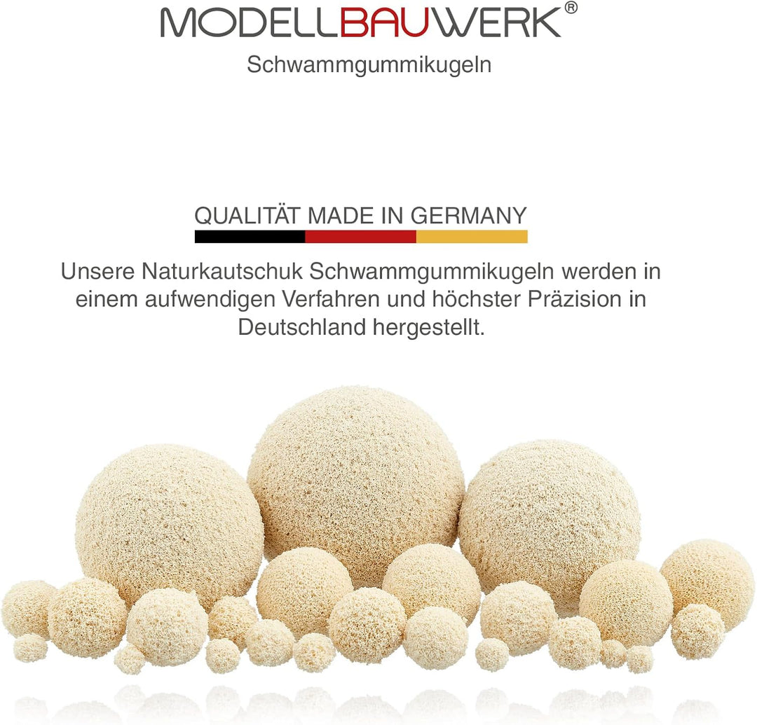 Modellbauwerk® Vielseitigkeit pur!- Schwammgummikugeln 6mm hell/Creme,100St. kreiere realistische un
