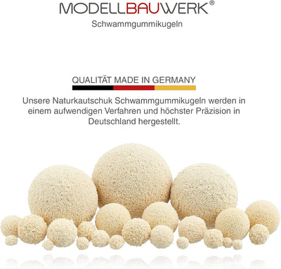 Modellbauwerk® Vielseitigkeit pur!- Schwammgummikugeln 6mm hell/Creme,100St. kreiere realistische un