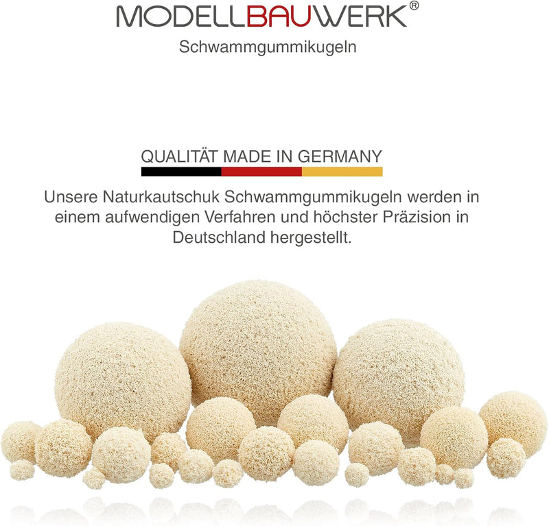 Modellbauwerk® Vielseitigkeit pur!- Schwammgummikugeln 6mm hell/Creme,100St. kreiere realistische un