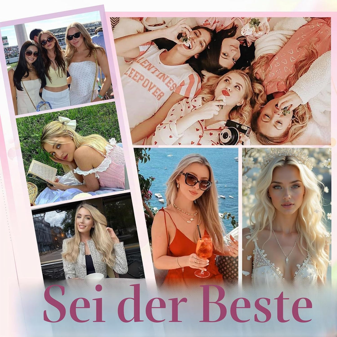 Elailite Echthaar Bonding Extensions Balayage Mittelbraun + Honigblond 25 Strähnen 25g Haarverlänger