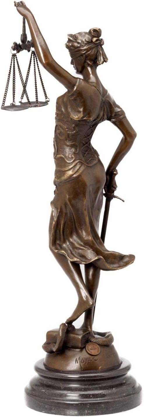 aubaho Bronzeskulptur Justitia Bronze Figur Bronzefigur Skulptur 41cm Sculpture Justice