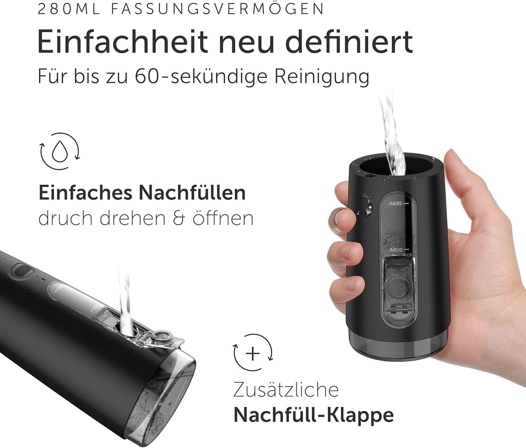 Wondersmile Munddusche PRO - Testsieger 2024-100 Tage risikofrei testen - SmoothFlow-Technologie für