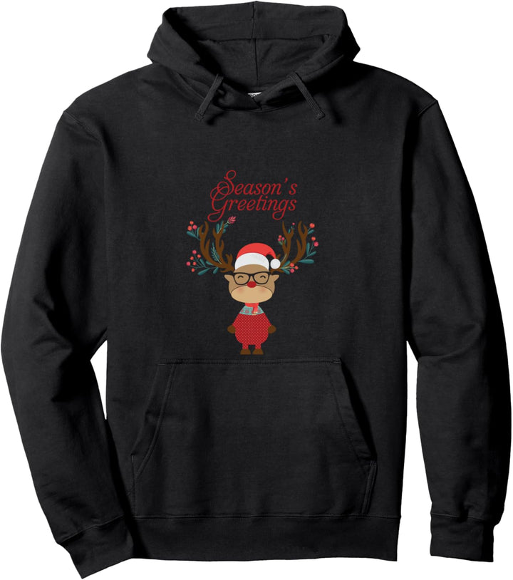 Lustiges Geschenk Weihnachten Rentier Weihnachtmann-Mütze Pullover Hoodie