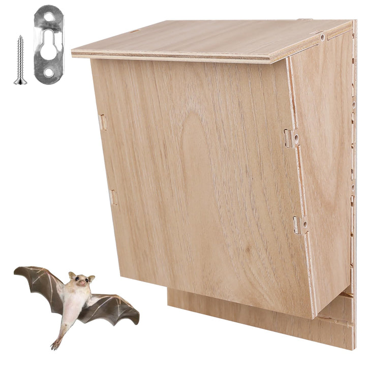 Outdoors Fledermauskasten, 24 x 8.3 x 9.9 cm Wetterfest, Grosser Unterschlupf für Fledermäuse, Holz