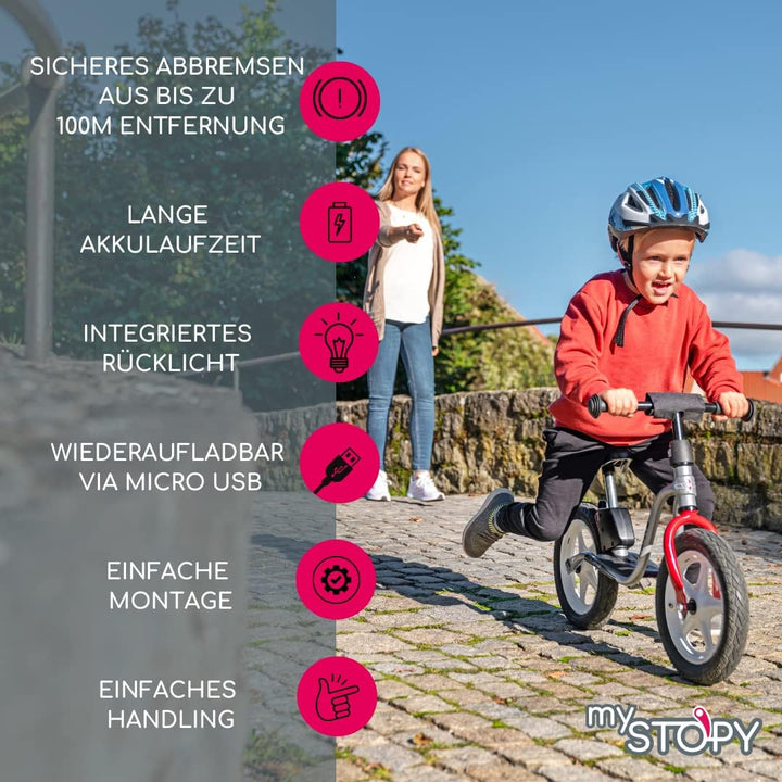 mySTOPY Bremsassistent für PUKY Modell LR M/LR M Classic mit Motiv (Feuerwehr) I für Kinder ab 2 Jah