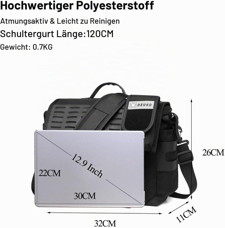 FANDARE Umhängetasche Herren Arbeitstasche Aktentasche Tragetasche Junge Schultertasche Männer Lapto