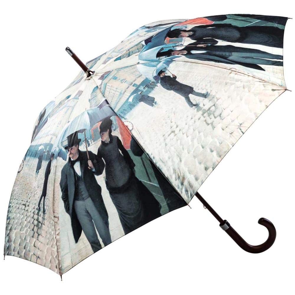 LUCKYWEATHER Regenschirm Stockschirm Damen/Herren Motiv Rainy Day in Paris Holzstock I Stockregensch