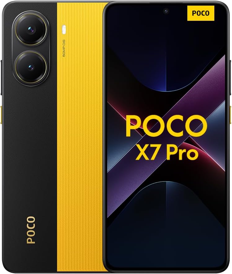 Xiaomi Poco X7 Pro Smartphone, 12+512GB, Gelb, 50MP Hauptkamera mit OIS, 6000mAh (typ.) Akku mit 90W