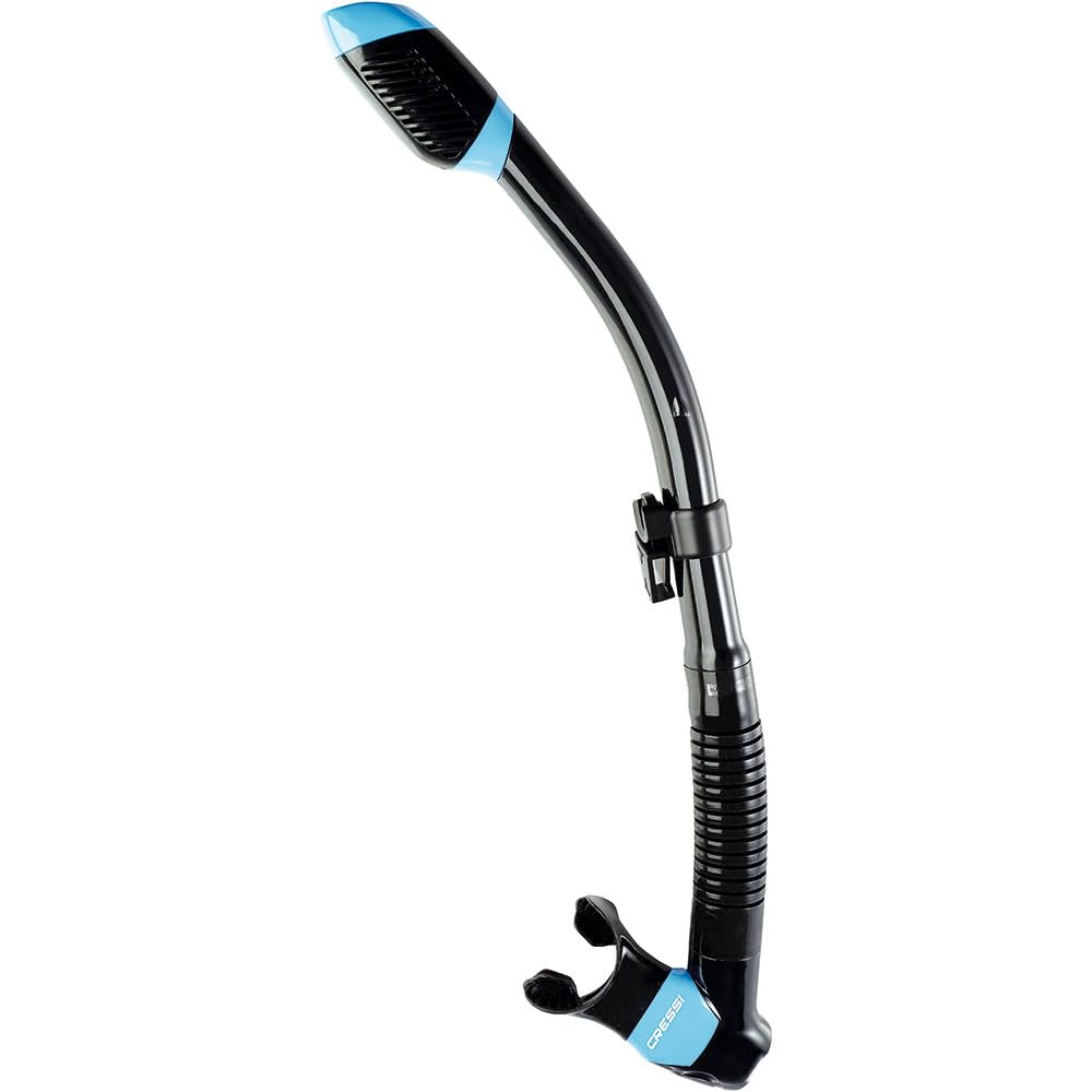 Cressi Premium Trockenschnorchel Erwachsene Dry Schwarz/Blau, Dry Schwarz/Blau