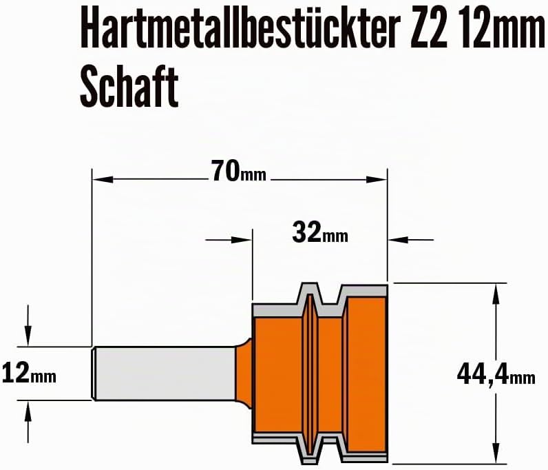 CMT Orange Tools 955.501.11 – Fräser HM S Dichtungen 12 D 44.4 x 32